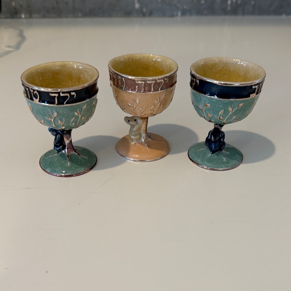 Set of Three Mini Kiddish Cups